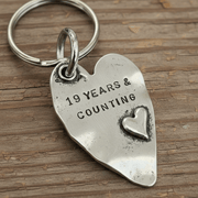 19 Years And Counting Heart Keyring 19th Anniversary Gifts Husband Wife Keychain