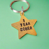 1 Year Sober Gold Star Award Keychain Addiction Rehab Keyring