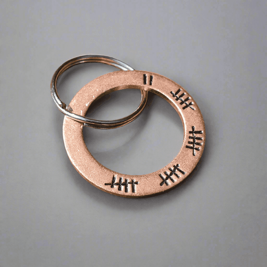 Copper anniversary gift 22 years 22nd personalised keyring keychain 22nd Anniversary Gift