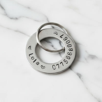 Hand Stamped Dog Tag Personalised Pets ID Disc
