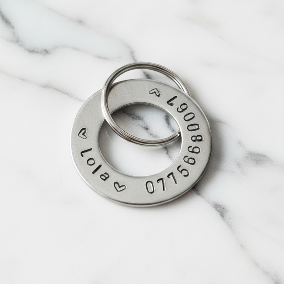 Hand Stamped Dog Tag Personalised Pets ID Disc