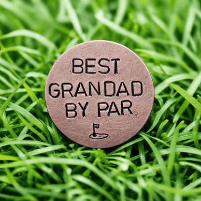 Best Grandad By Par GOLF Ball Marker Personalised Christmas Gifts For Dad Copper Handmade