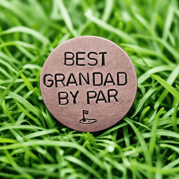 Best Grandad By Par GOLF Ball Marker Personalised Christmas Gifts For Dad Copper Handmade