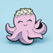 3 For 2 Cute Flower Girl Octopus Enamel Pin Badge