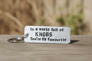 In A World Full of KNOBS You're My FAVOURITE Funny Gifts For Him Keychain Keyring Birthday Valentines Day