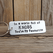 In A World Full of KNOBS You're My FAVOURITE Funny Gifts For Him Keychain Keyring Birthday Valentines Day