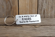 In A World Full of KNOBS You're My FAVOURITE Funny Gifts For Him Keychain Keyring Birthday Valentines Day