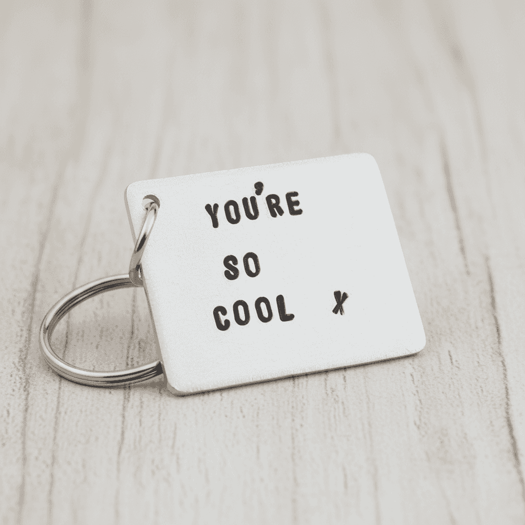 You're So Cool Keyring Anniversary Gift 80s True Romance Keychain