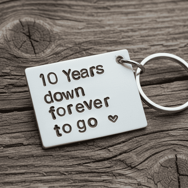 10 YEARS DOWN Forever To Go Anniversary Gifts Keychain