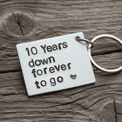 10 YEARS DOWN Forever To Go Anniversary Gifts Keychain