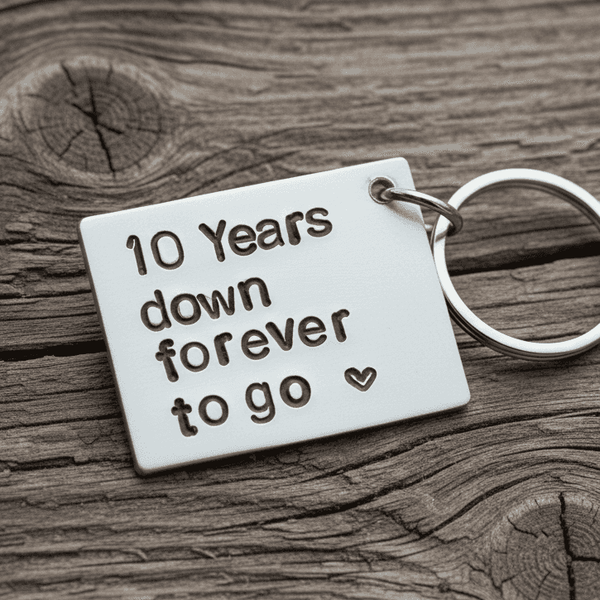 10 YEARS DOWN Forever To Go Anniversary Gifts Keychain