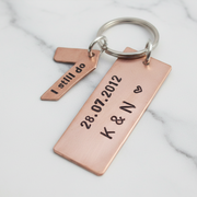 7 Year Wedding Anniversary Keychain Keyring Traditional Handmade Gifts