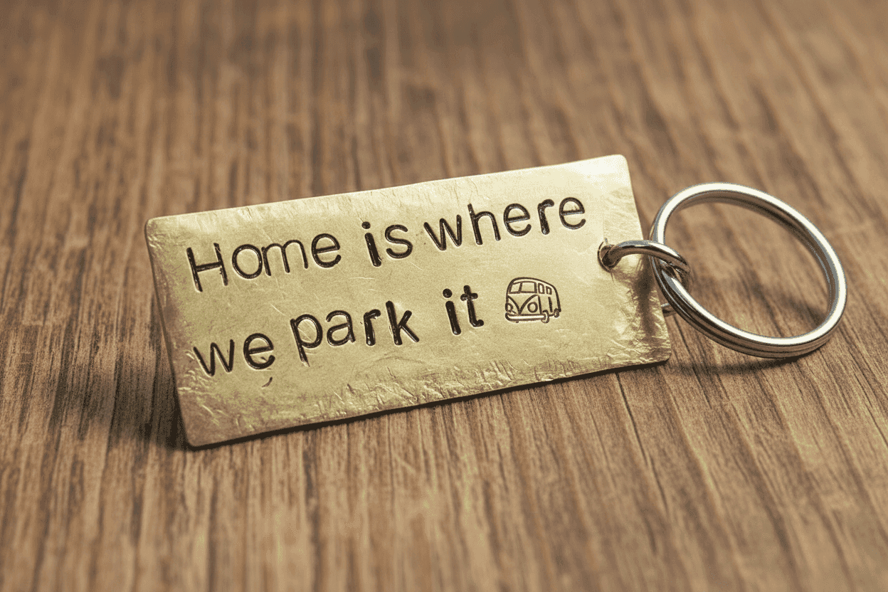 Home Is Where We Park It Keychain Gifts Camper Van Keyring