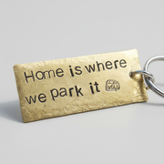 Home Is Where We Park It Keychain Motorhome Gifts VW Camper Van Travelling Keyring