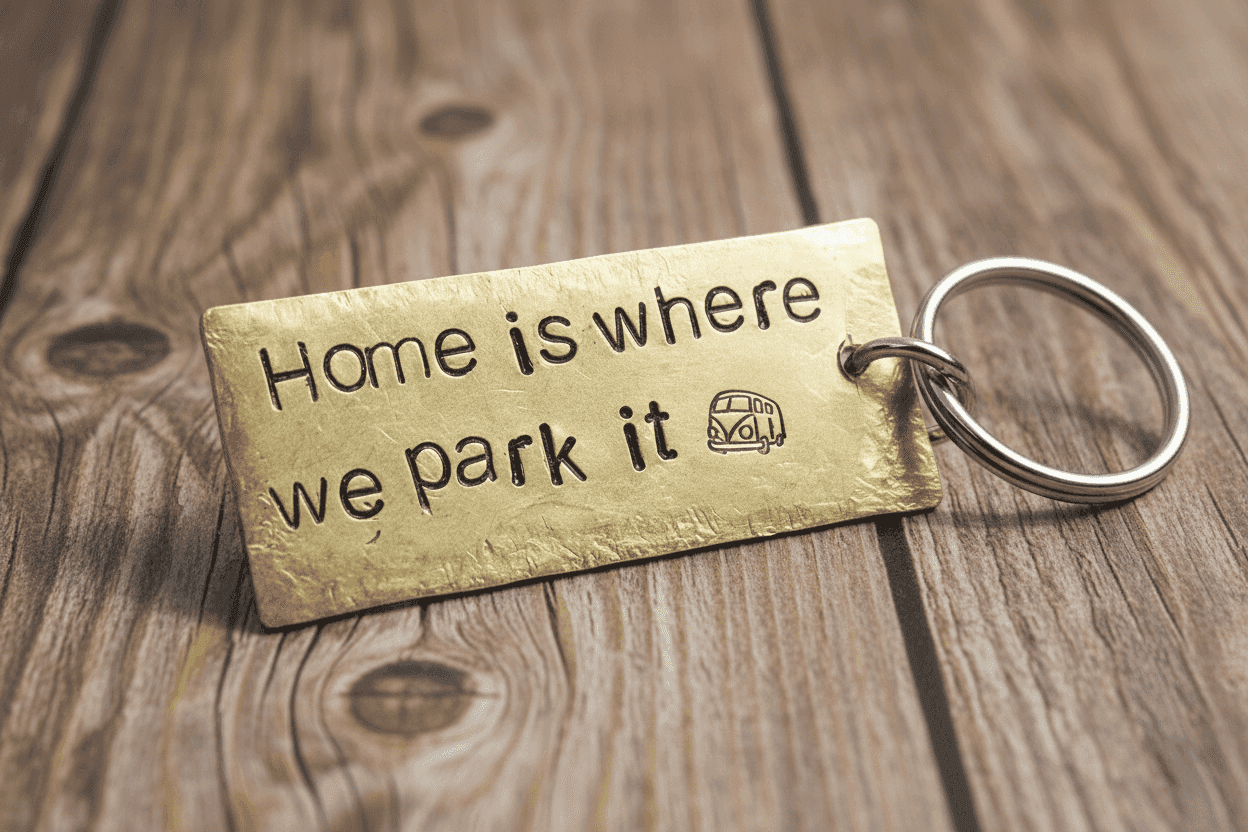 Home Is Where We Park It Keychain Gifts Camper Van Keyring