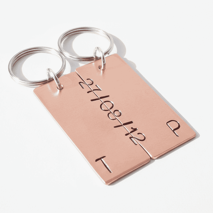 Set Of Personalised Bronze Anniversary Keychains