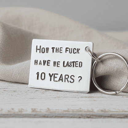 Aluminium Anniversary 10 Years Gifts Husband Wife Keychain