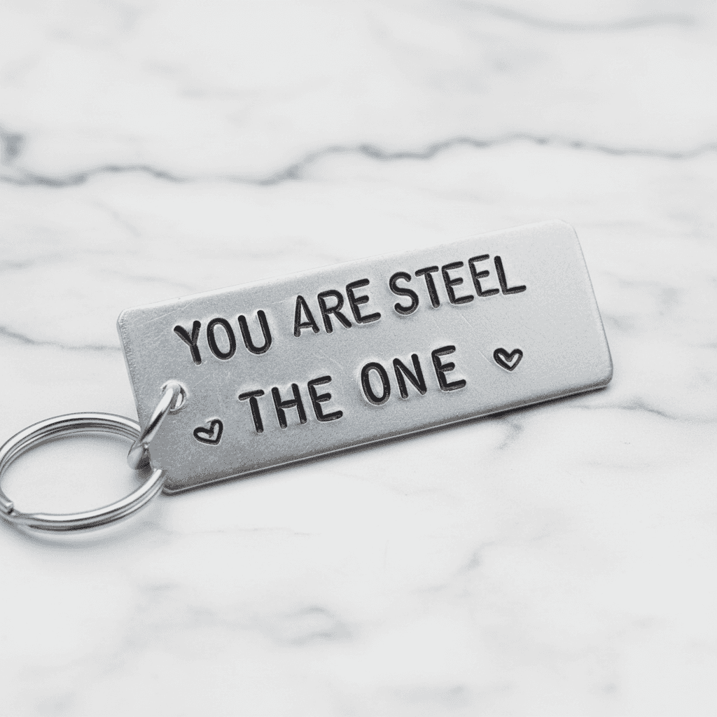 Steel Anniversary Gift You Are Steel The One Personalised Keychain