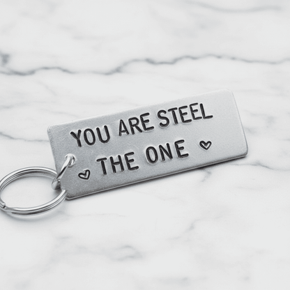 Steel Anniversary Gift You Are Steel The One Personalised Keychain