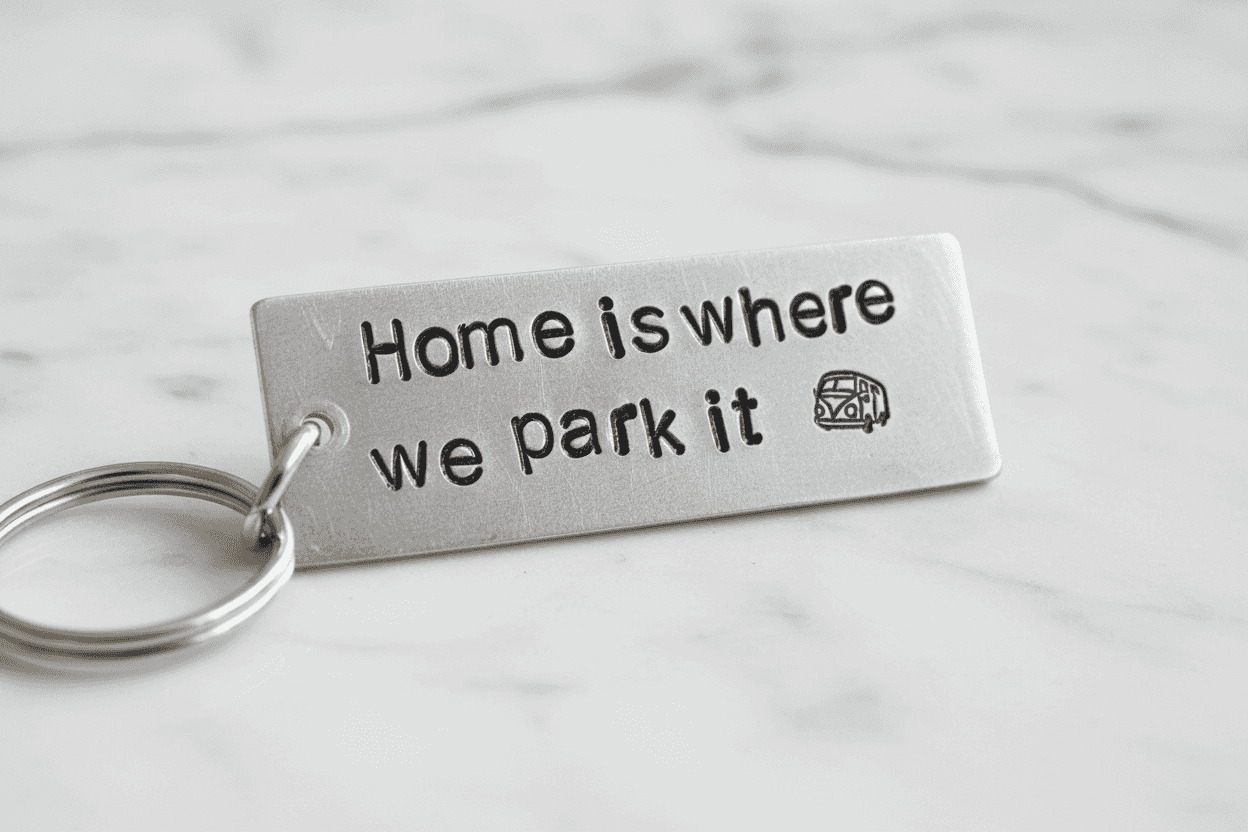 Home Is Where We Park It Keychain