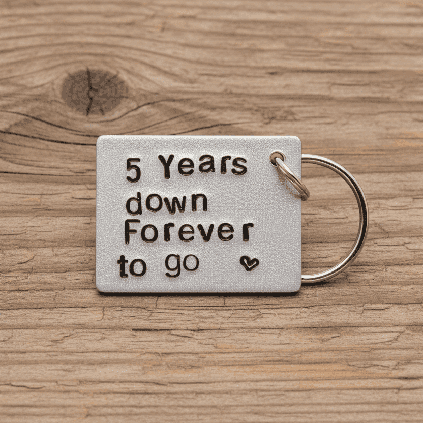 5th Wedding Anniversary Gifts Silverware Personalised Keyring