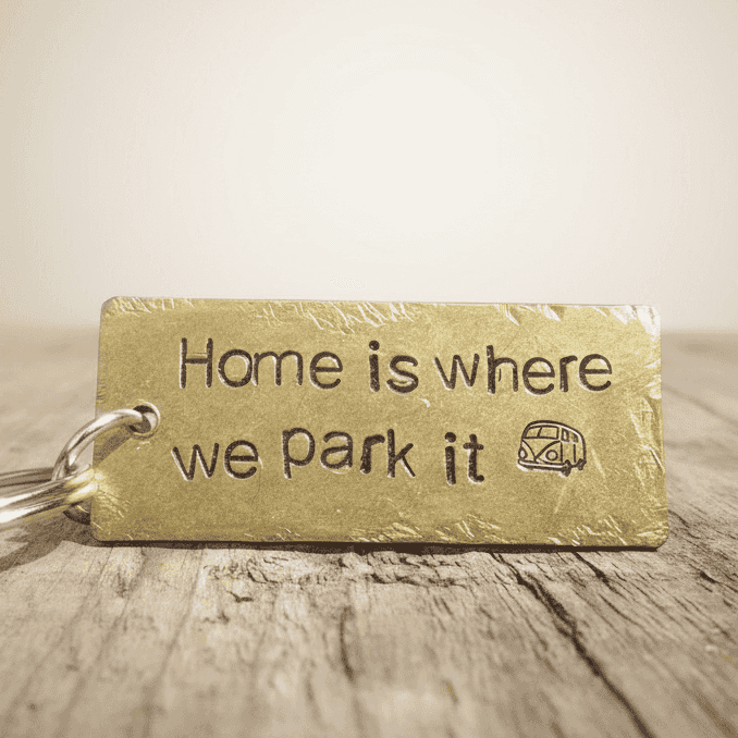 Home Is Where We Park It Keychain Gifts Camper Van Keyring