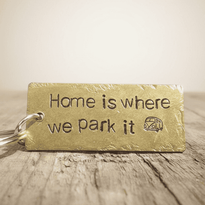 Home Is Where We Park It Keychain Gifts Camper Van Keyring