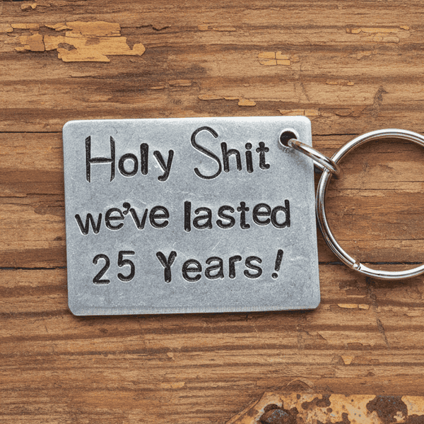 25th Wedding Anniversary Gifts Personalised Funny Keychain