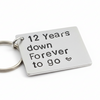 12 YEARS DOWN Forever To Go 12th Wedding Anniversary Gifts Personalised Husband and Wife Traditional Keyring