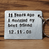 Steel Wedding Anniversary Gifts 11 Years Keyring Keychain