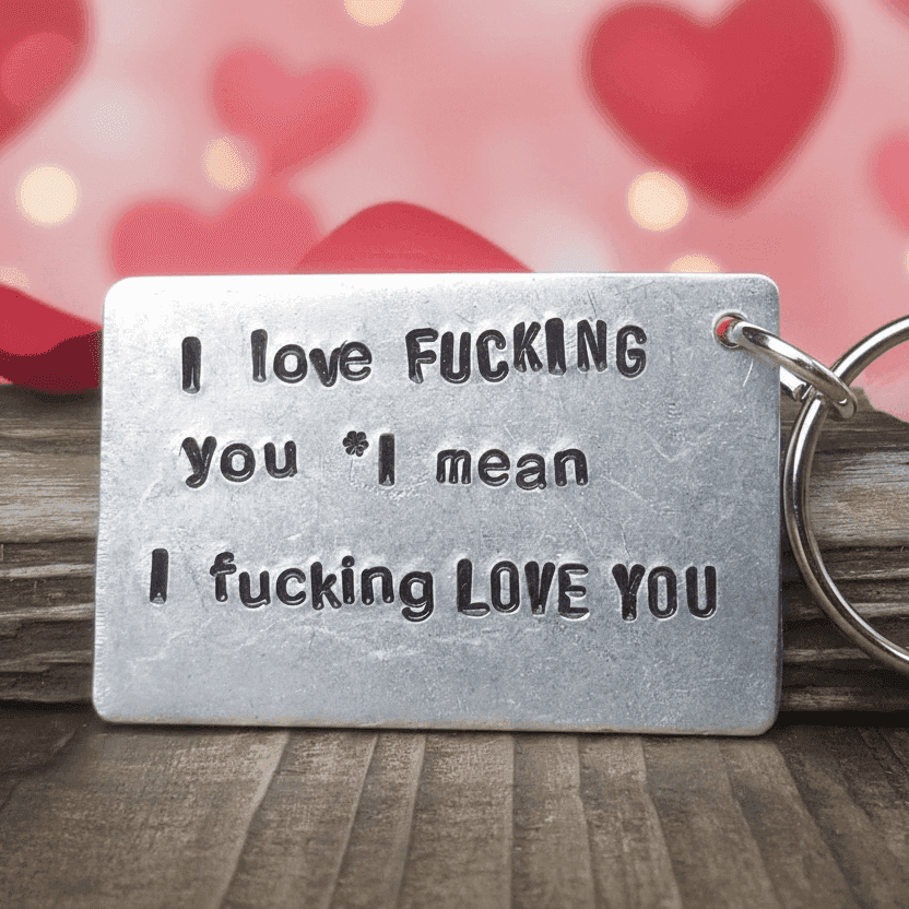 I Love FUCKING You Funny Anniversary Keychain Gift