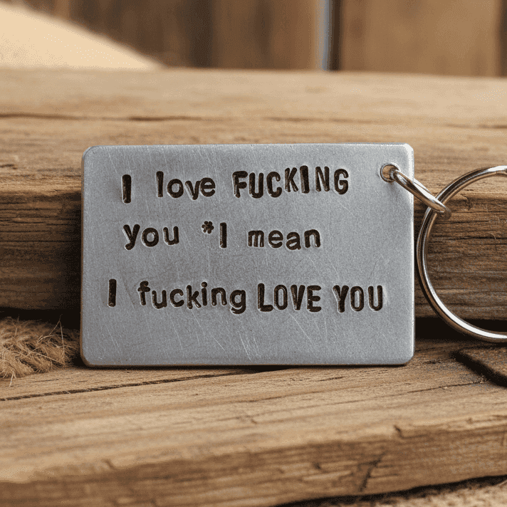 I Love FUCKING You Funny Anniversary Keychain Gift