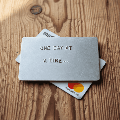 One Day At A Time Wallet Insert Positive Thinking Recovery Addiction