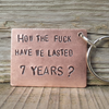 7th Anniversary Copper Gifts Personalised Husband Wife Keychain