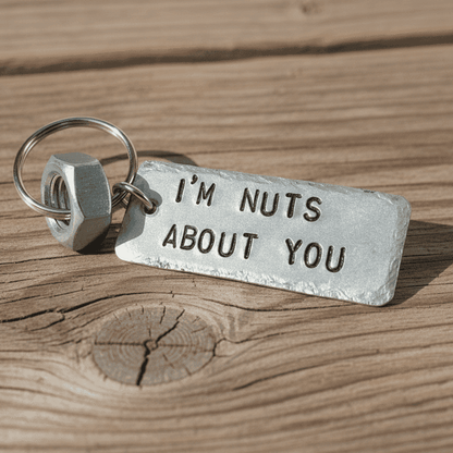 I'm Nuts About You Keyring Funny Gifts Anniversary Birthday Keychain