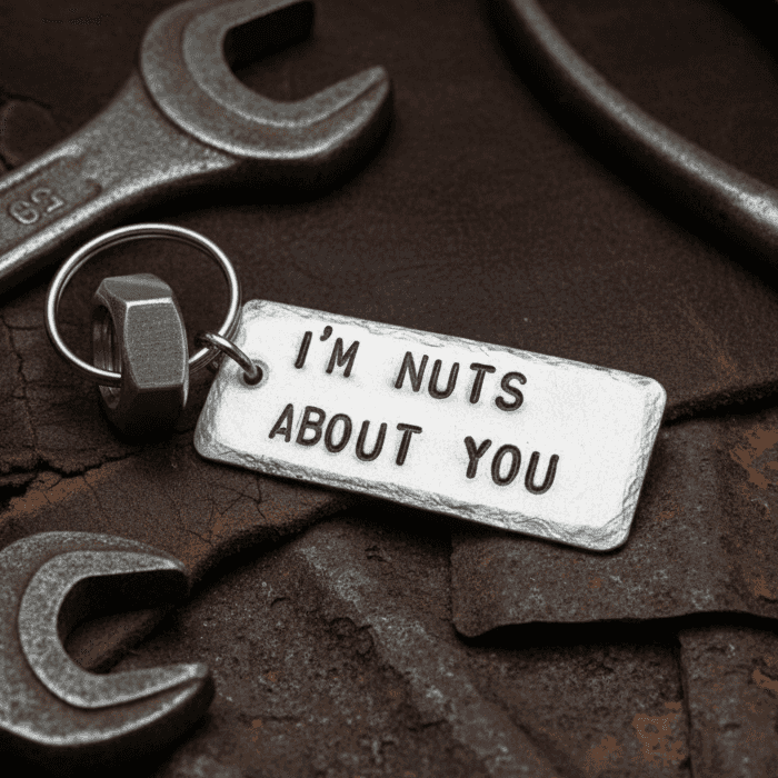 I'm Nuts About You Keyring Funny Gifts Anniversary Birthday Keychain