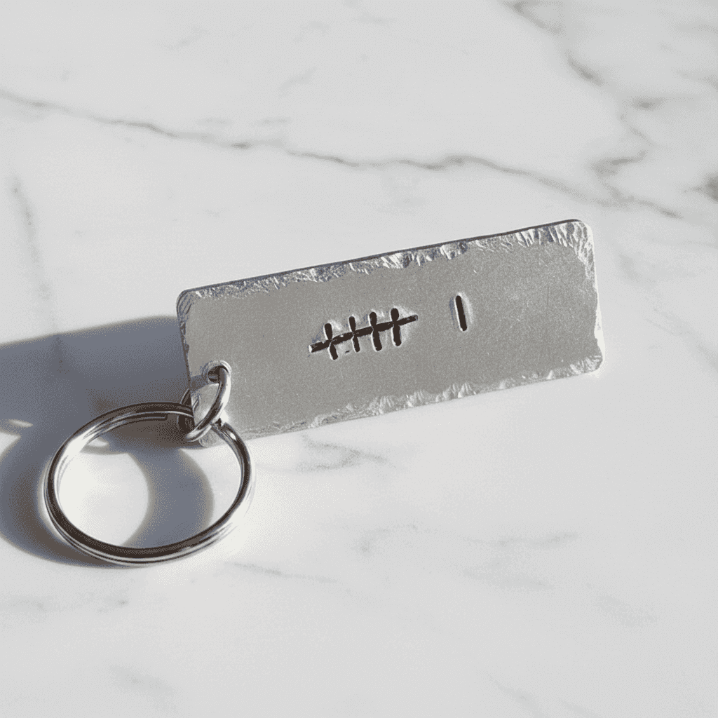 Tally Mark Keychain 6th Anniversary 6 Years Personalised