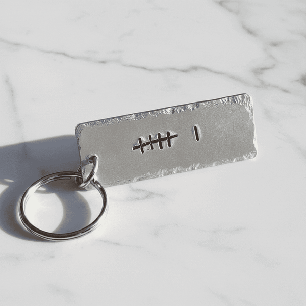 Tally Mark Keychain 6th Anniversary 6 Years Personalised