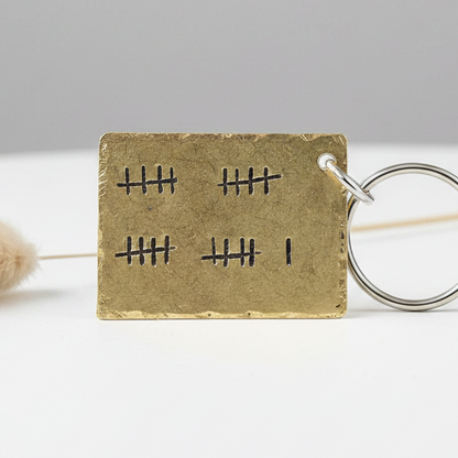21st Anniversary Keychain Personalised BRASS Gift