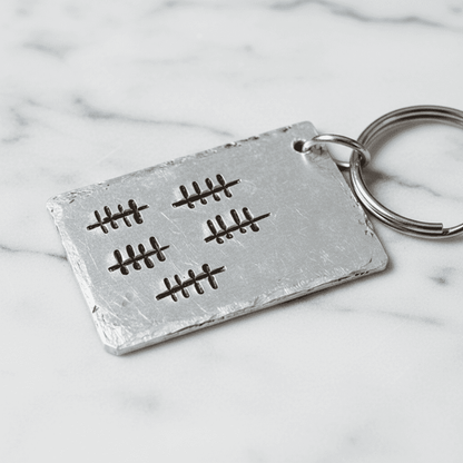 25th Anniversary Gift TALLY MARK 25 YEARS Years Personalised Keychain