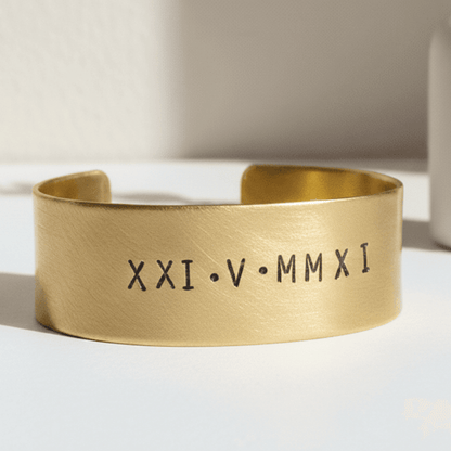 Brass Bangle Personalised Jewellery Anniversary Hand Stamped