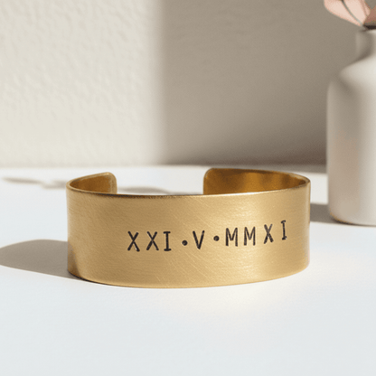 Brass Bangle Personalised Jewellery Anniversary Hand Stamped