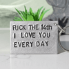 Fuck The 14th I Love You Everyday Funny Valentines Day KeyRing Keychain Gifts Husband Wife Boyfriend Girlfriend