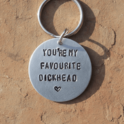 You're My Favourite Dickhead Anniversary Keyring Funny Valentines Day Gifts for Boyfriend Keychain Dick