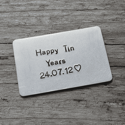 10th Wedding Anniversary Gifts Happy Tin Years and Tin Gift