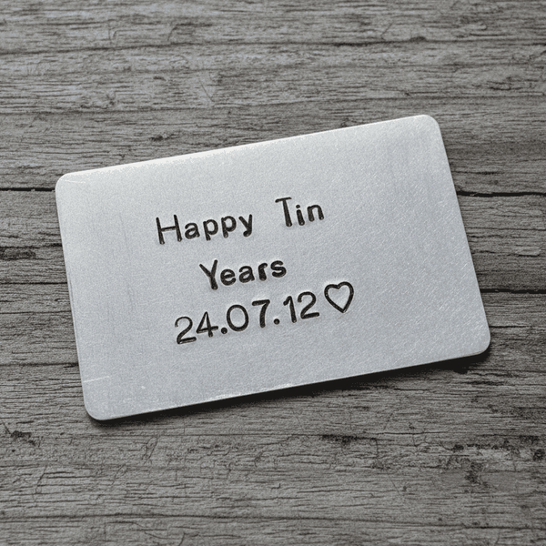 10th Wedding Anniversary Gifts Happy Tin Years and Tin Gift