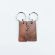 Bronze Anniversary Gifts Personalised Keychain Keyring Matching Set