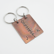 Bronze Anniversary Gifts Personalised Keychain Keyring Matching Set