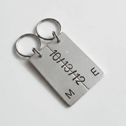 Couples Secret Message Personalised Keyring Set Anniversary Keychain