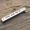 I Steel Love You Personalised Bar Keyring 11th Anniversary Keychain